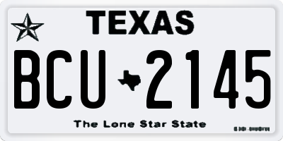 TX license plate BCU2145