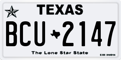 TX license plate BCU2147