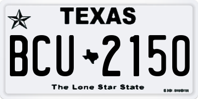 TX license plate BCU2150