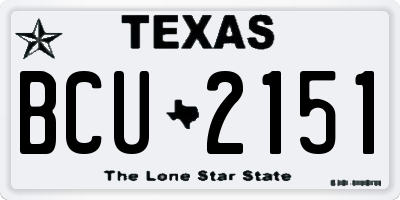 TX license plate BCU2151