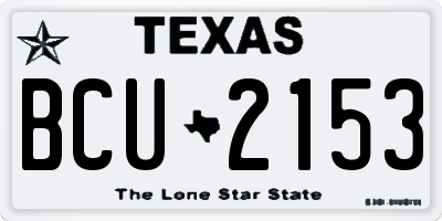 TX license plate BCU2153