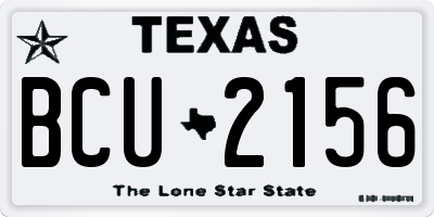 TX license plate BCU2156