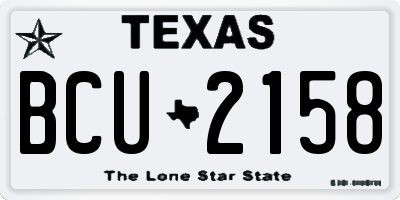 TX license plate BCU2158