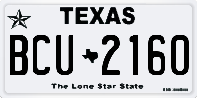 TX license plate BCU2160