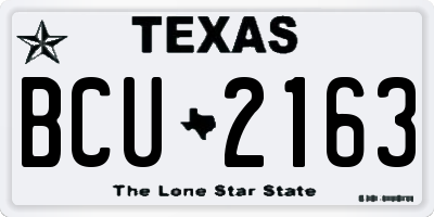 TX license plate BCU2163