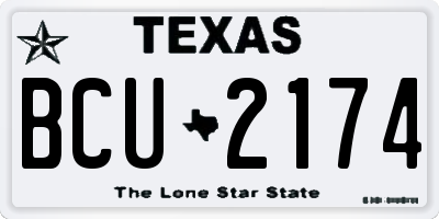 TX license plate BCU2174