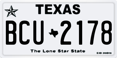 TX license plate BCU2178