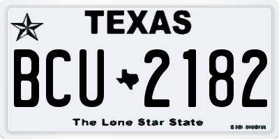 TX license plate BCU2182