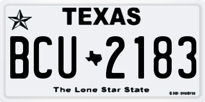 TX license plate BCU2183