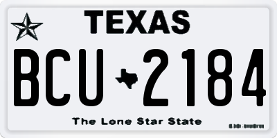 TX license plate BCU2184