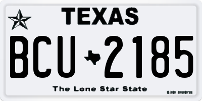 TX license plate BCU2185