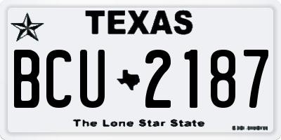 TX license plate BCU2187
