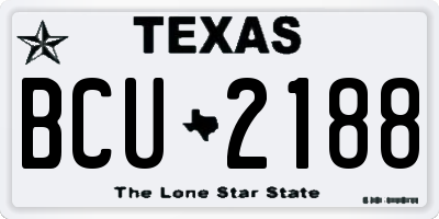 TX license plate BCU2188