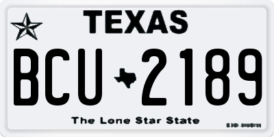 TX license plate BCU2189