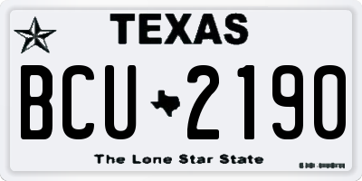 TX license plate BCU2190