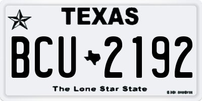 TX license plate BCU2192