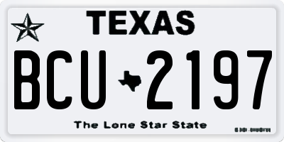 TX license plate BCU2197