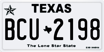 TX license plate BCU2198
