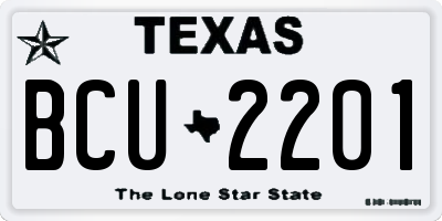 TX license plate BCU2201