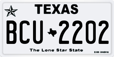 TX license plate BCU2202