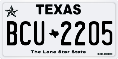TX license plate BCU2205