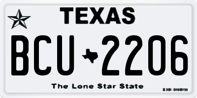 TX license plate BCU2206