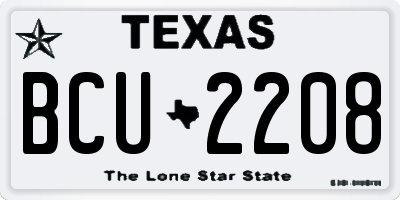 TX license plate BCU2208