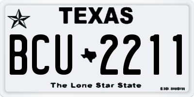 TX license plate BCU2211
