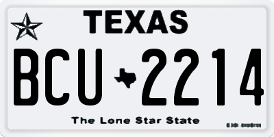 TX license plate BCU2214