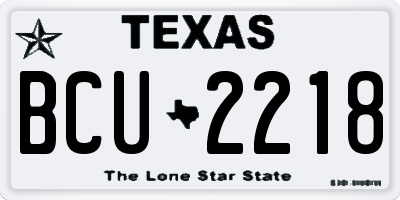 TX license plate BCU2218