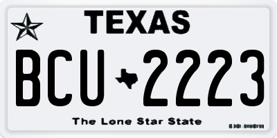 TX license plate BCU2223