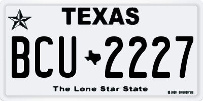TX license plate BCU2227