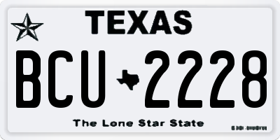 TX license plate BCU2228