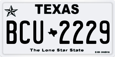 TX license plate BCU2229