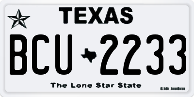 TX license plate BCU2233