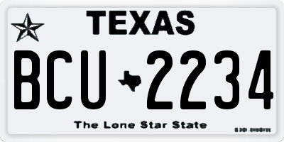 TX license plate BCU2234