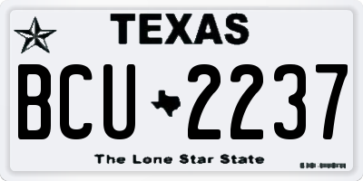TX license plate BCU2237