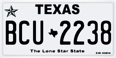 TX license plate BCU2238