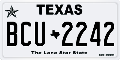 TX license plate BCU2242