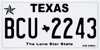 TX license plate BCU2243