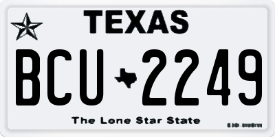 TX license plate BCU2249