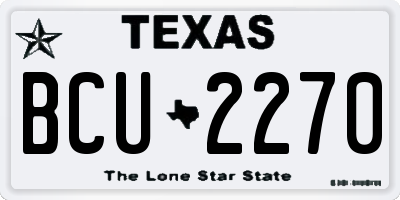 TX license plate BCU2270