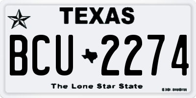 TX license plate BCU2274
