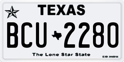 TX license plate BCU2280