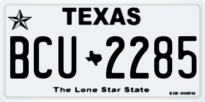 TX license plate BCU2285