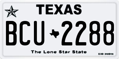 TX license plate BCU2288