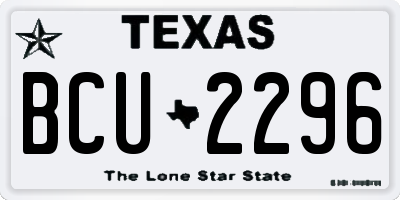 TX license plate BCU2296