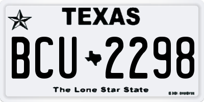 TX license plate BCU2298