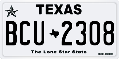 TX license plate BCU2308