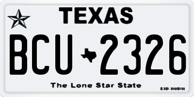 TX license plate BCU2326